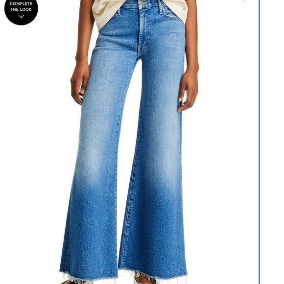 MOTHER The Roller High Rise Wide Leg Jeans in Work Hard Play Hard |Size 33 - Picture 2 of 14